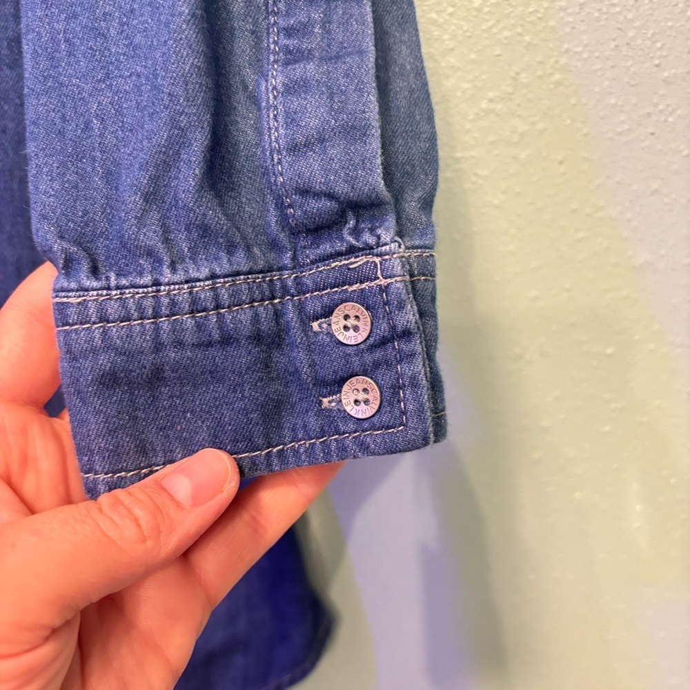 Calvin Klein Jeans Girls’ Blue Denim Button Down Shirt Dress Size M (8/10)​ - Picture 4 of 10